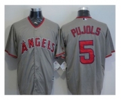 Los Angeles Angels Of Anaheim #5 Albert Pujols Grey New Cool Base Stitched Baseball Jersey