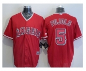 Los Angeles Angels Of Anaheim #5 Albert Pujols Red New Cool Base Stitched Baseball Jersey