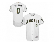 Los Angeles Angels of Anaheim #0 Yunel Escobar Authentic White 2016 Memorial Day Fashion Flex Base MLB Jersey