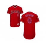 Los Angeles Angels of Anaheim #0 Yunel Escobar Red Alternate Flexbase Authentic Collection MLB Jersey