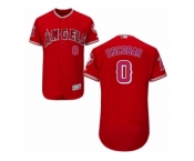 Los Angeles Angels of Anaheim #0 Yunel Escobar Red Alternate Flexbase Authentic Collection MLB Jersey