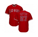 Los Angeles Angels of Anaheim #27 Darin Erstad Authentic Red Team Logo Fashion Cool Base MLB Jersey
