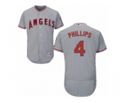 Los Angeles Angels of Anaheim #4 Brandon Phillips Grey Flexbase Authentic Collection MLB Jersey