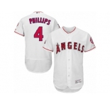 Los Angeles Angels of Anaheim #4 Brandon Phillips White Flexbase Authentic Collection MLB Jersey