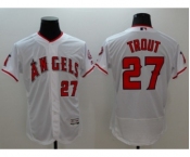 Men Los Angeles Angels #27 Mike Trout Majestic white Flexbase Authentic Collection Player