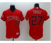 Men Los Angeles Angels #27 Mike Trout Red Stars & Stripes 2016 Independence Day Flex Base Jersey