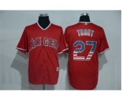 Men Los Angeles Angels #27 Mike Trout Red USA Flag Fashion MLB Jersey