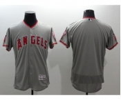 Men Los Angeles Angels Blank Majestic Gray Flexbase Authentic Collection Jersey