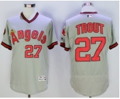 Men Los Angeles Angels Of Anaheim #27 Mike Trout Gray Flexbase Authentic Collection Cooperstown Stitched MLB Jersey