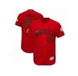 Men Los Angeles Angels Of Anaheim #27 Mike Trout Red Flexbase Authentic Collection 2018 Memorial Day Stitched MLB Jersey