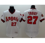 Men Los Angeles Angels Of Anaheim #27 Mike Trout White Flexbase Authentic Collection Cooperstown Stitched MLB Jersey