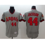 Men Los Angeles Angels Of Anaheim #44 Reggie Jackson Gray Flexbase Authentic Collection Cooperstown Stitched MLB Jersey