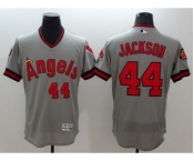 Men Los Angeles Angels Of Anaheim #44 Reggie Jackson Gray Flexbase Authentic Collection Cooperstown Stitched MLB Jersey