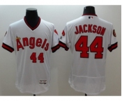 Men Los Angeles Angels Of Anaheim #44 Reggie Jackson White Flexbase Authentic Collection Cooperstown Stitched MLB Jersey