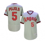 Men Los Angeles Angels Of Anaheim #5 Albert Pujols Grey Flexbase Authentic Collection Cooperstown Stitched Jersey