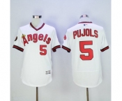 Men Los Angeles Angels Of Anaheim #5 Albert Pujols White Flexbase Authentic Collection Cooperstown Stitched Jersey