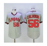 Men Los Angeles Angels Of Anaheim #56 Kole Calhoun Gray Flexbase Authentic Collection Cooperstown Stitched Jersey
