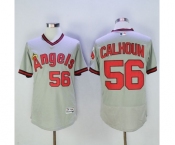 Men Los Angeles Angels Of Anaheim #56 Kole Calhoun Gray Flexbase Authentic Collection Cooperstown Stitched Jersey