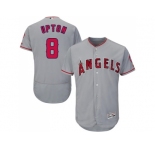 Men Los Angeles Angels Of Anaheim #8 Justin Upton Grey Flexbase Authentic Collection Stitched Baseball Jersey
