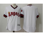 Men Los Angeles Angels Of Anaheim Blank White Flexbase Authentic Collection Cooperstown Stitched Jersey
