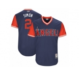 Men's 2017 Little League World Series Angels Andrelton Simmons #2 Simón Navy Jersey