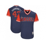 Men's 2017 Little League World Series Angels Garrett Richards #43 Garrrrrett Navy Jersey