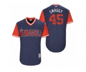 Men's 2017 Little League World Series Angels Tyler Skaggs #45 Swaggy Navy Jersey