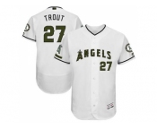 Men's Los Angeles Angels Of Anaheim #27 Mike Trout White Flexbase Authentic Collection Memorial Day Stitched MLB Jersey