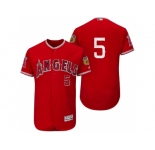 Men's Los Angeles Angels Of Anaheim #5 Albert Pujols 2017 Spring Training Flex Base Authentic Collection Stitched Baseball Jersey
