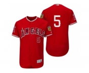 Men's Los Angeles Angels Of Anaheim #5 Albert Pujols 2017 Spring Training Flex Base Authentic Collection Stitched Baseball Jersey