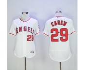 Men's Los Angeles Angels of Anaheim #29 Rod Carew Majestic White Flexbase Authentic Collection Player Jersey