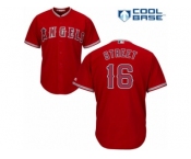 Men's Majestic Los Angeles Angels of Anaheim #16 Huston Street Authentic Red Alternate Cool Base MLB Jersey