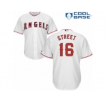 Men's Majestic Los Angeles Angels of Anaheim #16 Huston Street Authentic White Home Cool Base MLB Jersey
