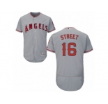 Men's Majestic Los Angeles Angels of Anaheim #16 Huston Street Grey Flexbase Authentic Collection MLB Jersey
