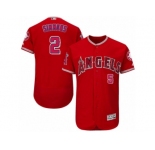 Men's Majestic Los Angeles Angels of Anaheim #2 Andrelton Simmons Red Flexbase Authentic Collection MLB Jersey