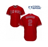 Men's Majestic Los Angeles Angels of Anaheim #2 Andrelton Simmons Replica Red Alternate Cool Base MLB Jersey