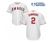 Men's Majestic Los Angeles Angels of Anaheim #2 Andrelton Simmons Replica White Home Cool Base MLB Jersey