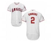 Men's Majestic Los Angeles Angels of Anaheim #2 Andrelton Simmons White Flexbase Authentic Collection MLB Jersey