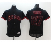 Men's Majestic Los Angeles Angels of Anaheim #27 Mike Trout Lights Out Black Flexbase Authentic Collection MLB Jersey