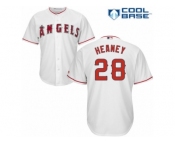 Men's Majestic Los Angeles Angels of Anaheim #28 Andrew Heaney Authentic White Home Cool Base MLB Jersey