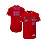 Men's Majestic Los Angeles Angels of Anaheim #28 Andrew Heaney Red Flexbase Authentic Collection MLB Jersey