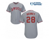 Men's Majestic Los Angeles Angels of Anaheim #28 Andrew Heaney Replica Grey Road Cool Base MLB Jersey