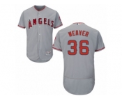 Men's Majestic Los Angeles Angels of Anaheim #36 Jered Weaver Grey Flexbase Authentic Collection MLB Jersey
