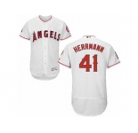 Men's Majestic Los Angeles Angels of Anaheim #41 Frank Herrmann White Flexbase Authentic Collection MLB Jersey