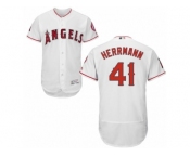 Men's Majestic Los Angeles Angels of Anaheim #41 Frank Herrmann White Flexbase Authentic Collection MLB Jersey