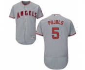 Men's Majestic Los Angeles Angels of Anaheim #5 Albert Pujols Grey Flexbase Authentic Collection MLB Jersey