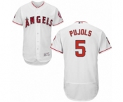 Men's Majestic Los Angeles Angels of Anaheim #5 Albert Pujols White Flexbase Authentic Collection MLB Jersey
