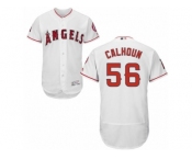 Men's Majestic Los Angeles Angels of Anaheim #56 Kole Calhoun White Flexbase Authentic Collection MLB Jersey