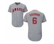 Men's Majestic Los Angeles Angels of Anaheim #6 Yunel Escobar Grey Flexbase Authentic Collection MLB Jersey