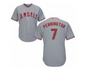 Men's Majestic Los Angeles Angels of Anaheim #7 Cliff Pennington Authentic Grey Road Cool Base MLB Jersey